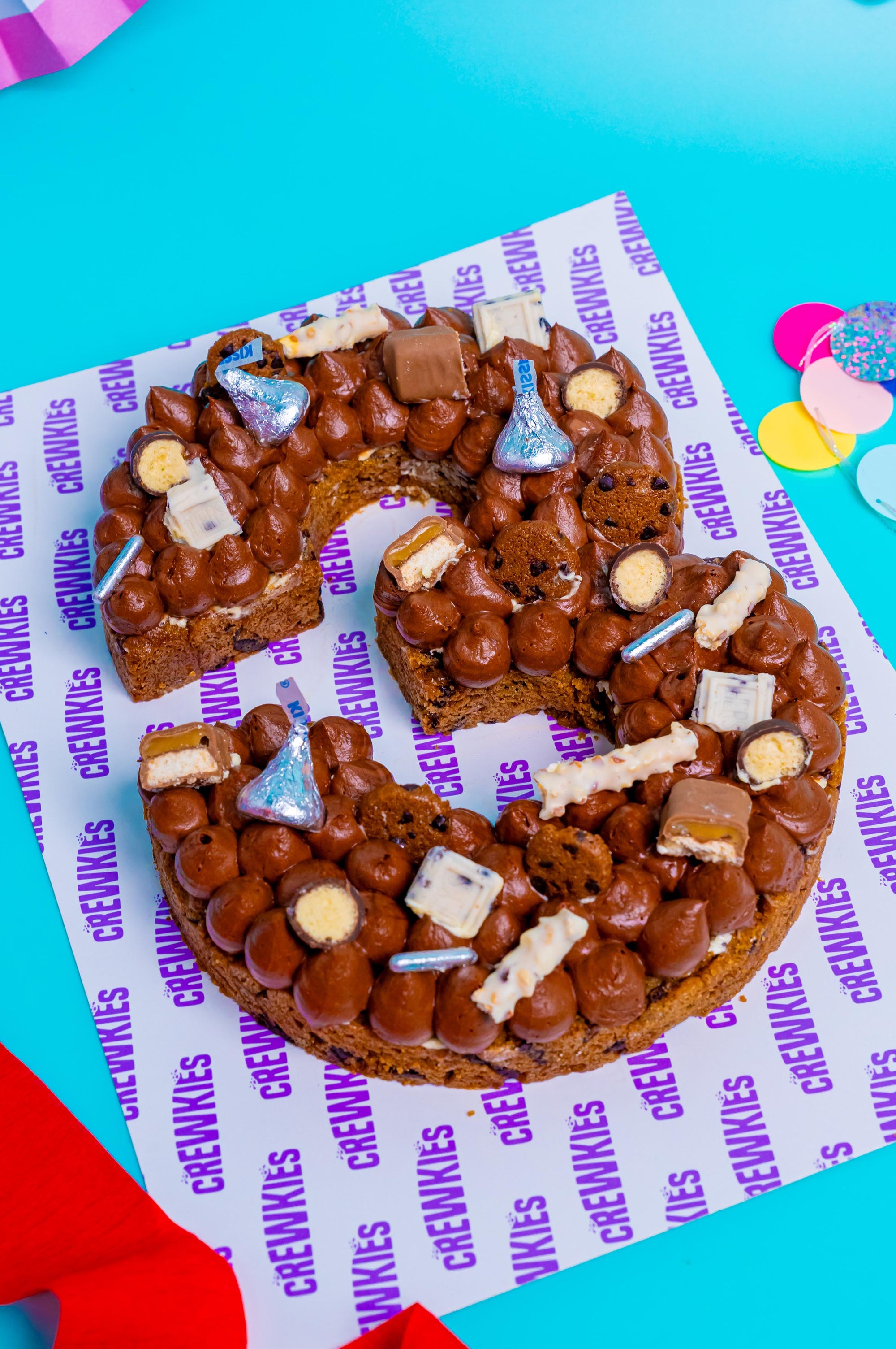 Double Choco Chip Cookie Number Cake