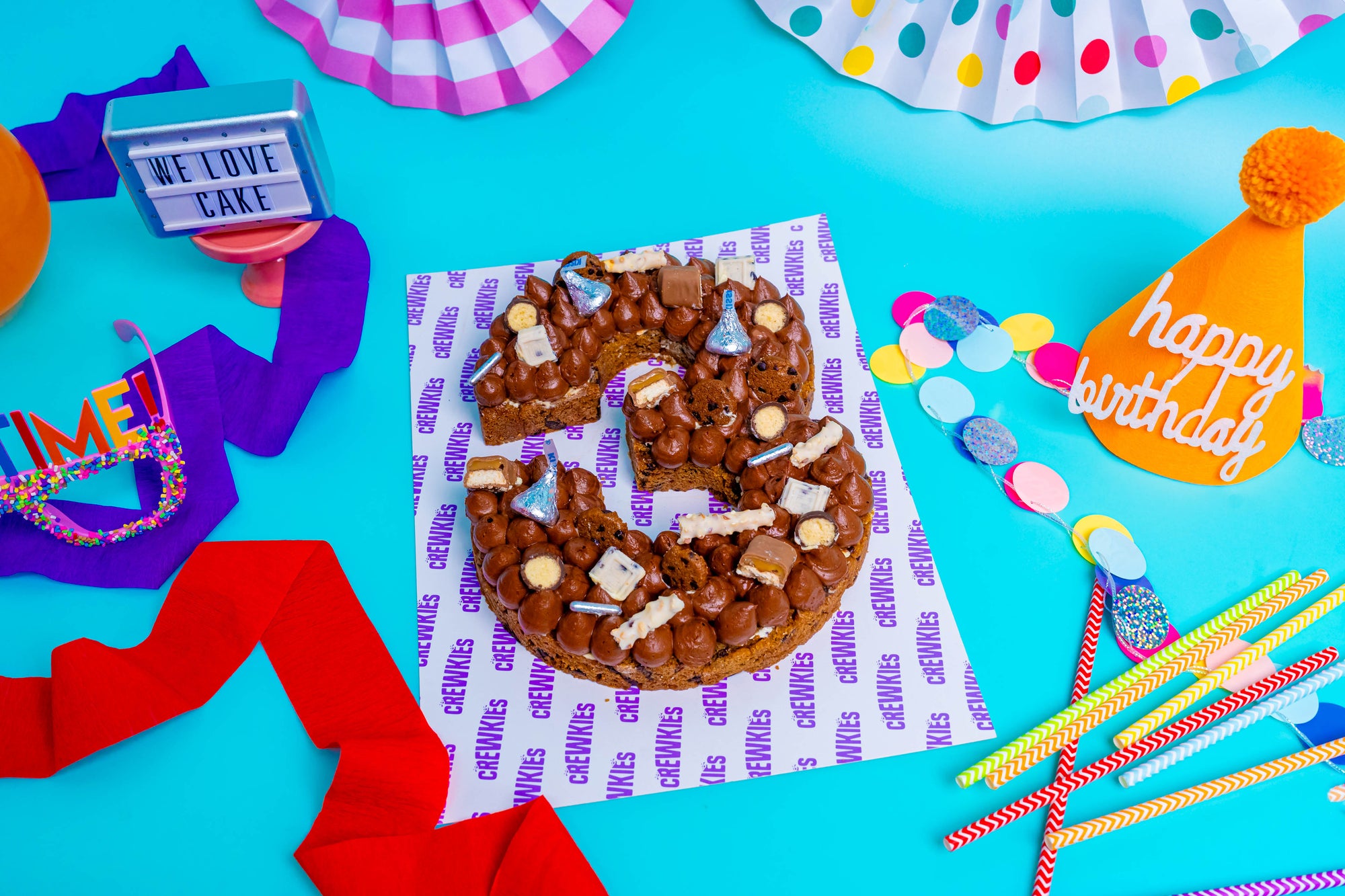 Double Choco Chip Cookie Number Cake